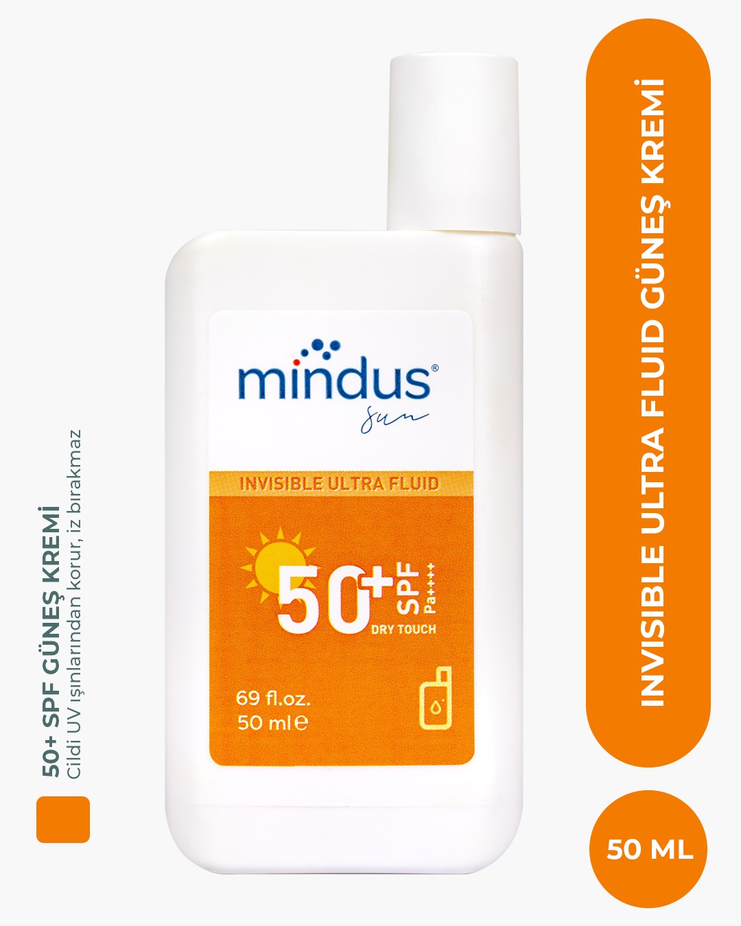 mindus Invisible Ultra Fluid Yüksek Korumalı UVA+UVB Güneş Kremi 50+ SPF 50ml