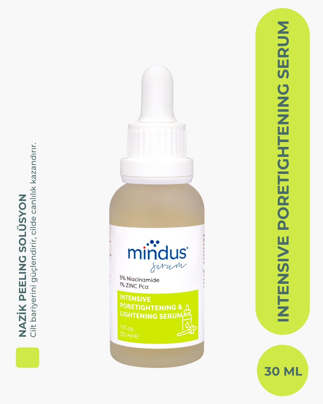 mindus Siyah Nokta ve Sivilce Karşıtı Niacinamide Cilt Bakım Serumu 30 Ml (niacinamide 5% & Zinc Pca 1%)