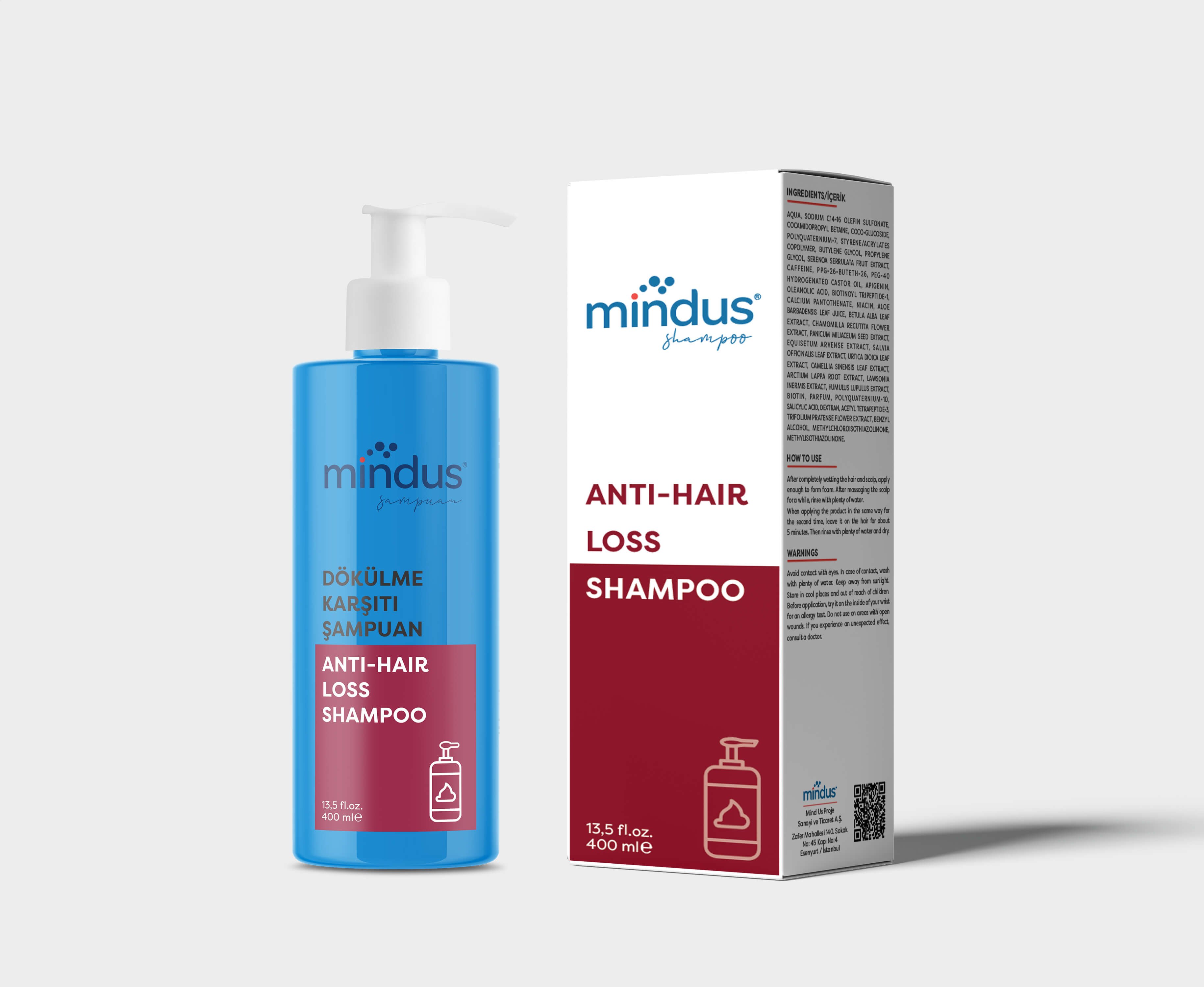 mindus Anti Hair Loss Dökülme Karşıtı Şampuan 400ml – Tüm Saçlar