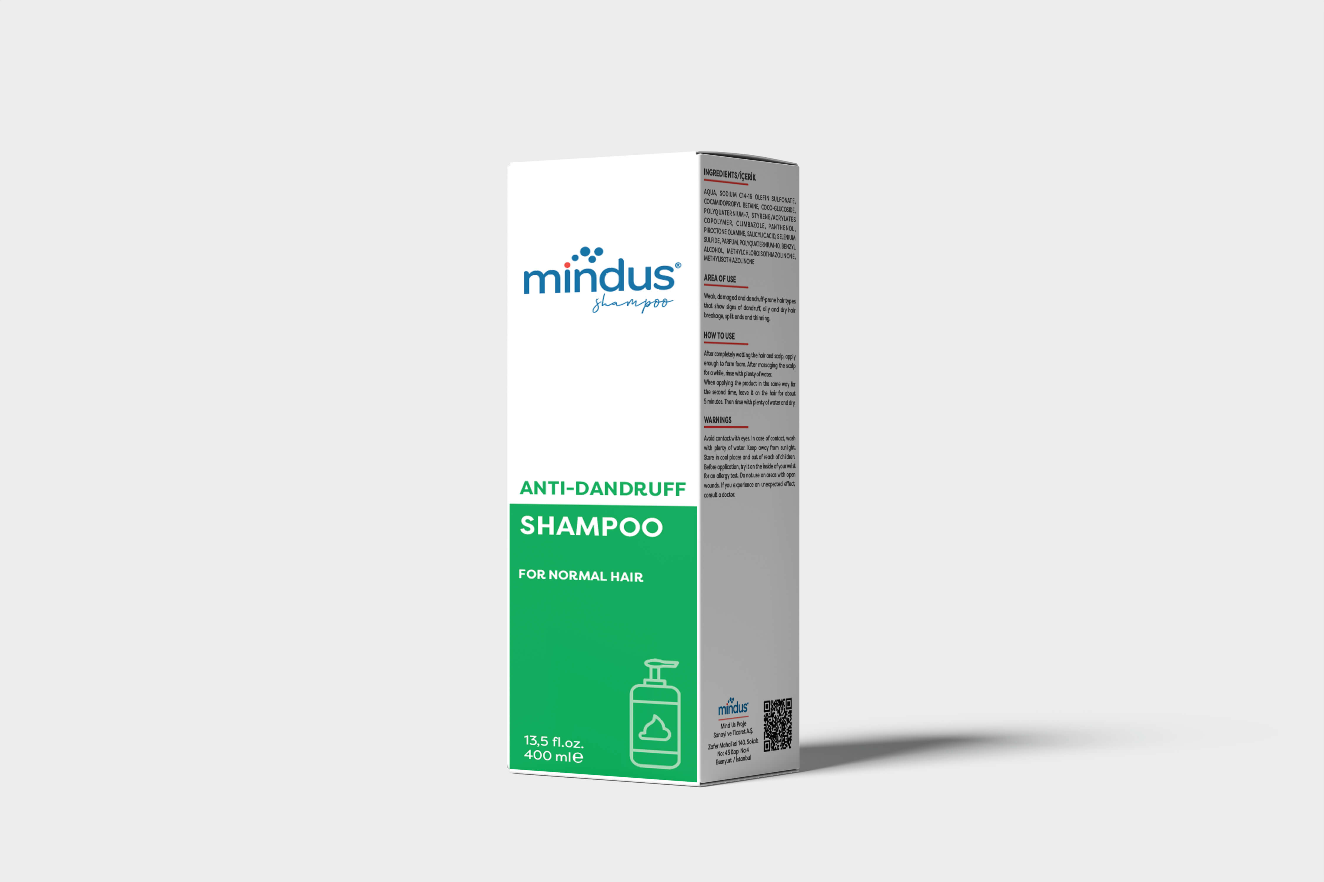 mindus Anti Dandruff Kepek Önleyici Şampuan 400ml – Normal Saçlar