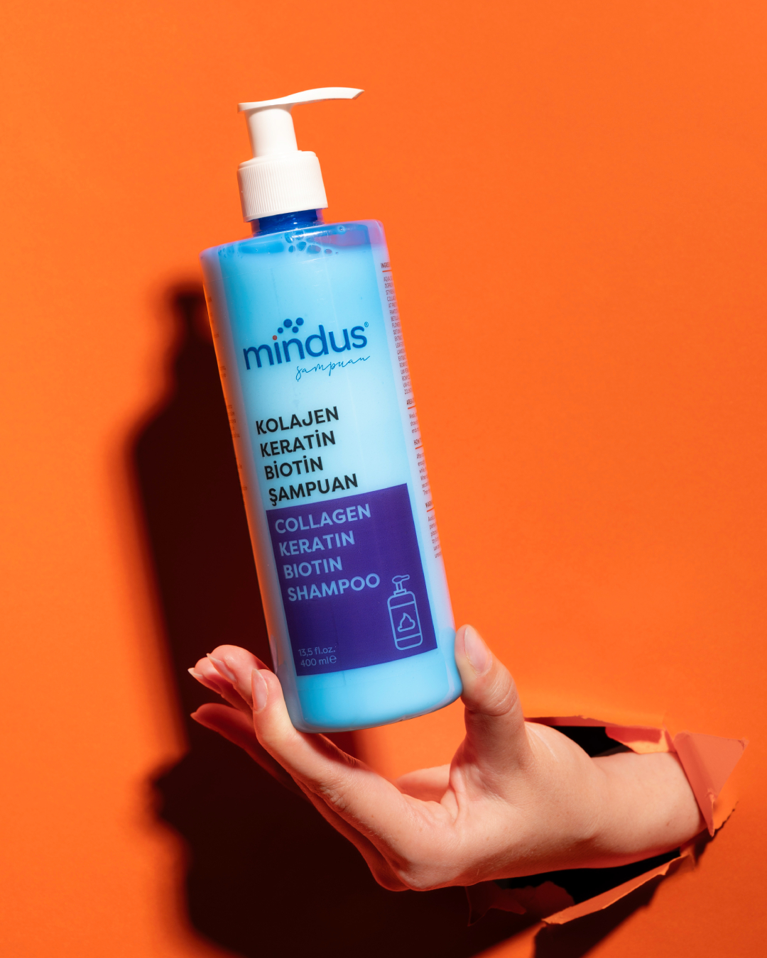 mindus Collagen & Keratin & Biotin Ekstra Hacim Şampuanı 400ml – Tüm Saçlar