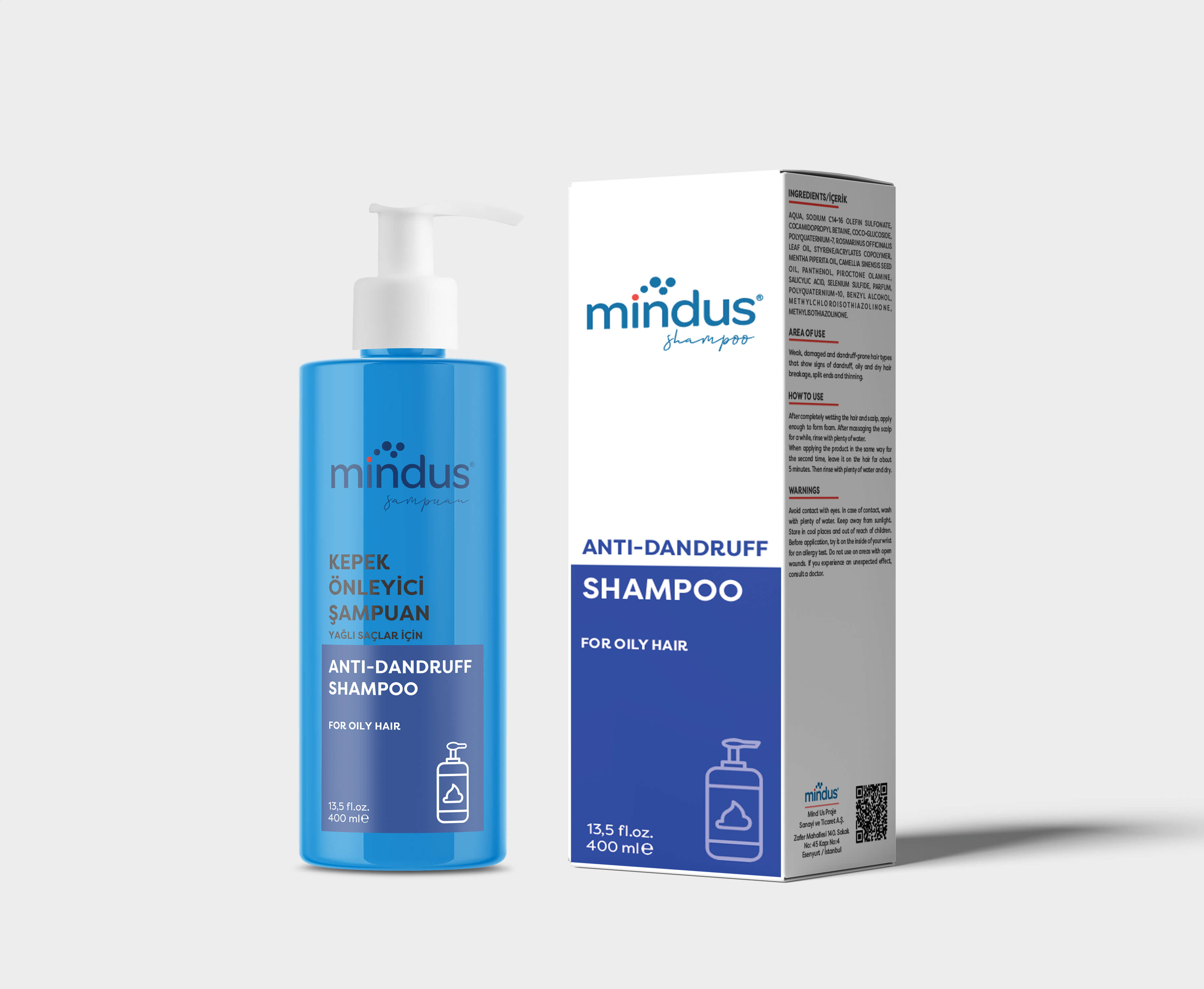 mindus Anti Dandruff Kepek Önleyici Şampuan 400ml – Yağlı Saçlar